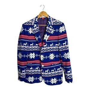 OppoSuits UGLY Christmas Jacket Rudolph The Red Nose Reindeer Snowflake Men's 36